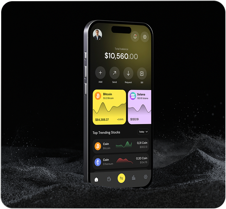Bitcoin crypto exchange app project screenshot